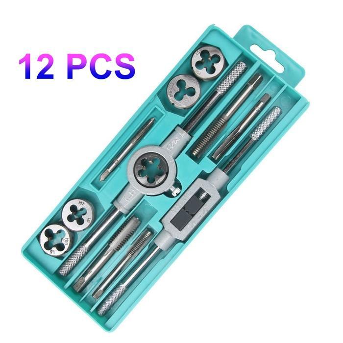 20 Pcs Hand Tap And Die Set Alat Snai Dan Tap Ulir Baut Senai Die Senei Hand Tap Set Kunci Pas Set