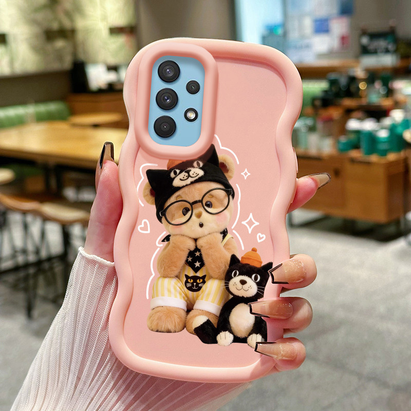Casing HP Untuk Samsung A32 A31 A33 5G Case Foto boneka berbulu Kasing silikon Cesing Wavy Edge Soft