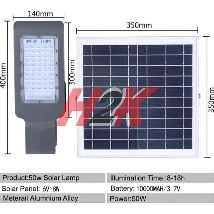 Lampu Jalan Solar Cell - Lampu Tenaga Surya - 50W - Lampu PJU