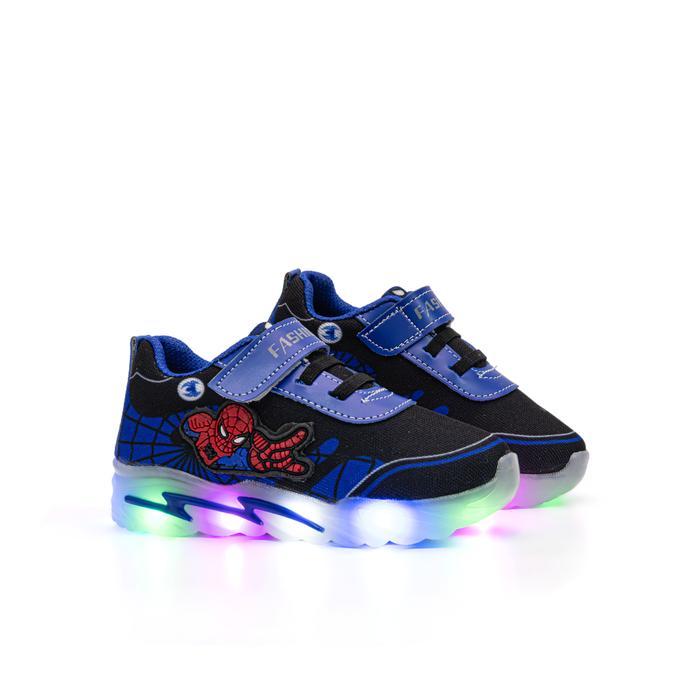 Chacha - Sepatu Anak Laki-Laki Model Lampu Led / Sepatu Sneakers Anak Karakter Spider 1-6 Tahun