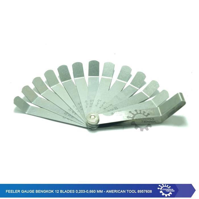 Feeler Gauge Bengkok 12 Blades 0,203-0,6660 Mm - American Tool 8957608 #Gratisongkir
