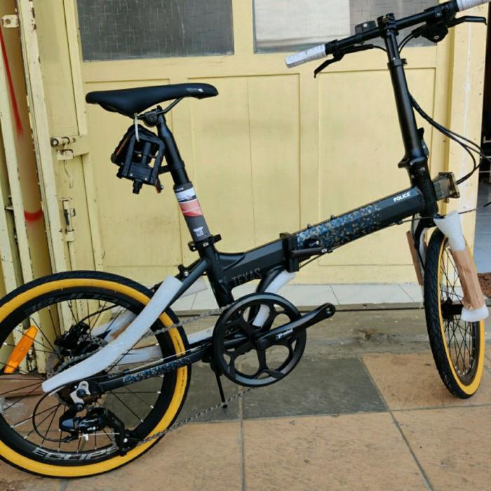 sepeda lipat element police texas 2021 new alloy 8 speed