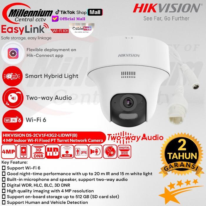 Sale Ip Kamera Cctv Wifi Wireless Pt Turret Indoor 4Mp Hikvision Ds-2Cv1F43G2-Lidwf