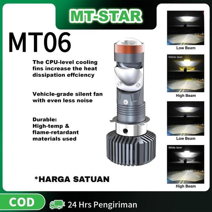 Mt-Star - Mt06 H6 H4 S2 Universal Biled Projector Lampu Utama Depan Motor