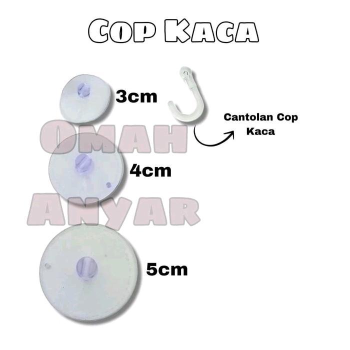 5PCS Karet Ambalan Cop Kaca Tipis Cantolan Bulat Kaca Uk 3,4, 5 CM