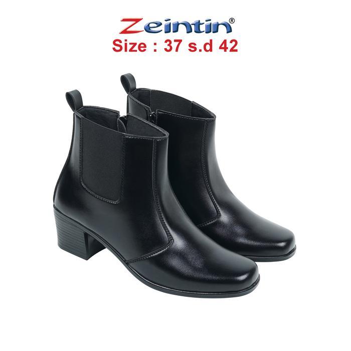 PVN Project - Sepatu Boot Wanita Hitam Polos Sepatu Boots Formal Casual Wanita ZO