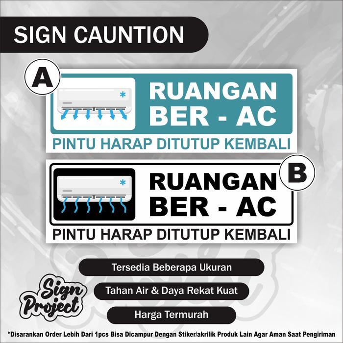 Sticker Ruangan Ber Ac pintu harap ditutup / Stiker Ruangan AC Stiker Ruangan Ber AC Harap Tutup