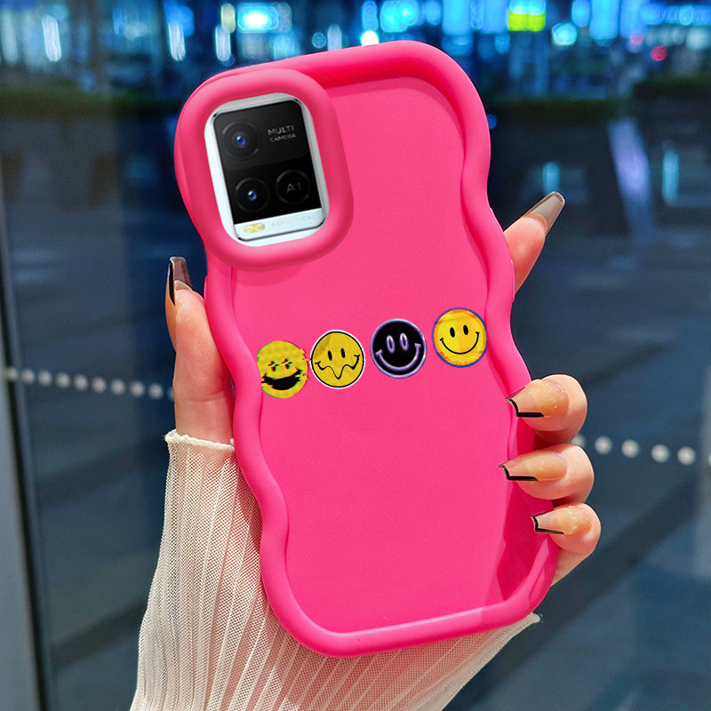 Casing HP Untuk VIVO Y21 Y21s Y21t Y21e Y21a Y33t Y33s Y21G Case Stiker emoji Kasing silikon Cesing 