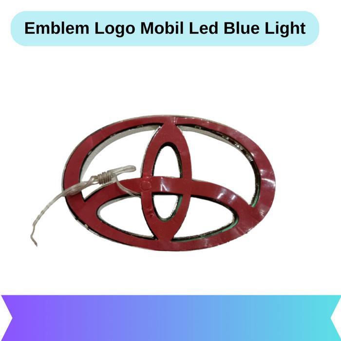 Emblem Logo Mobil Led Blue Light #Gratisongkir