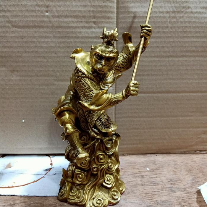 patung dewa rupang dewa kera sakti sun go kong t 23 cm kuningan