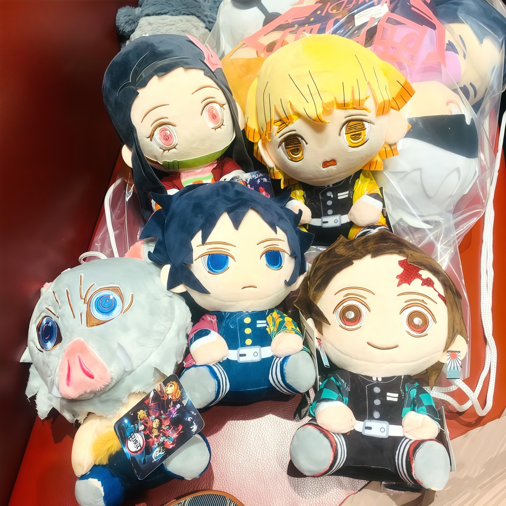 New 20cm Demon Slayer Cartoon Plush Toys Ghost Slayer Kamado Tanjirou Kamado Nezuko Kochou Figure