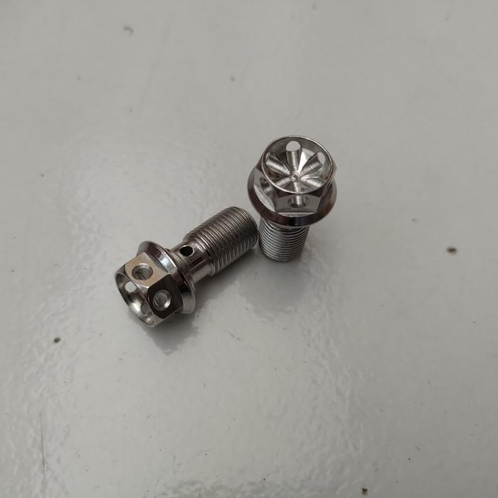 Baut selang Kaliper Bremboo M10 baut 14 drat halus