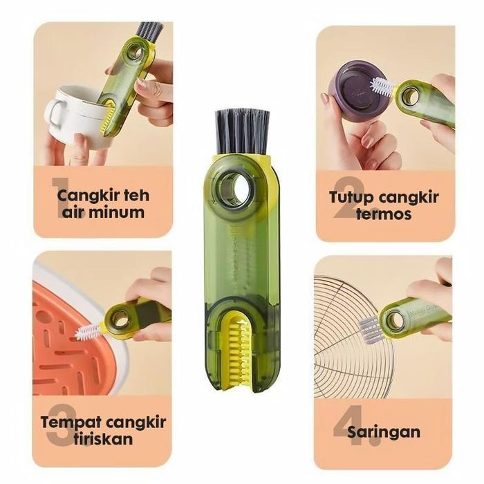 Sikat Botol 3in1 Multifungsi Pembersih Tutup Botol Tumblr Sikat Silikon Botol Susu Bayi 3 in 1