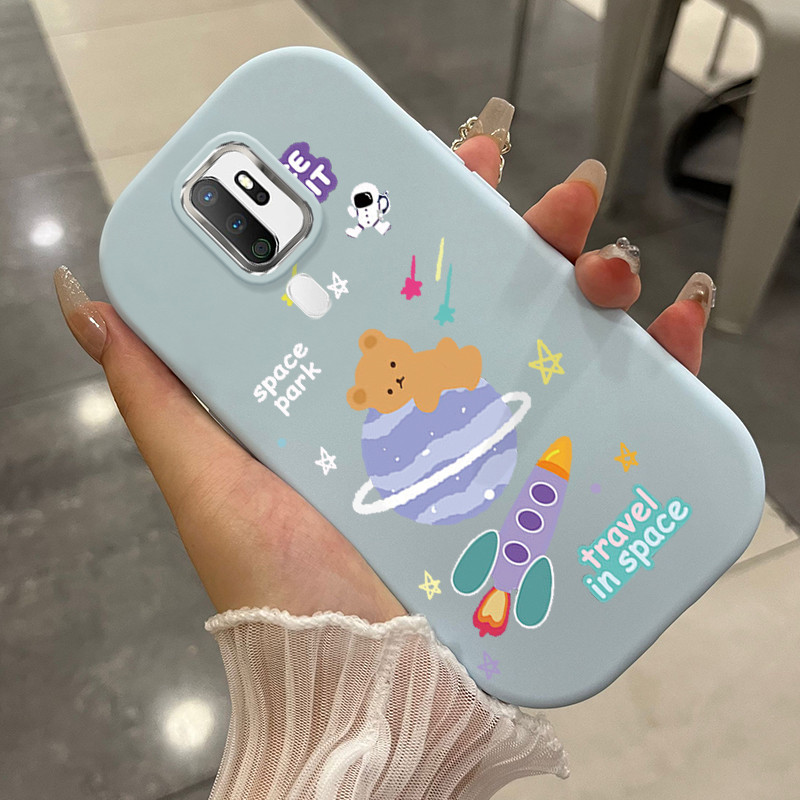 Casing Hp Untuk OPPO A5 2020 A9 2020 Case Casing Kelinci Luar Angkasa dan Beruang pola gemuk shell p