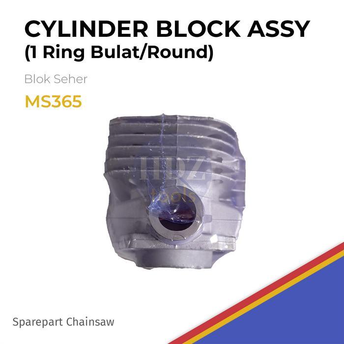 CYLINDER BLOCK ASSY BLOK SEHER CHAINSAW 365 HUSQVARNA 1 RING 2 RING MODEL ROUND BULAT DAN SQUARE