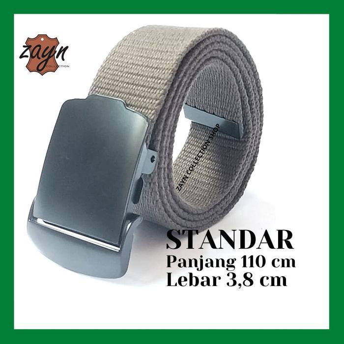 IKAT PINGGANG KATUN KANVAS TACTICAL PRIA GESPER COWOK JEPIT TEBAL HITAM UKURAN JUMBO