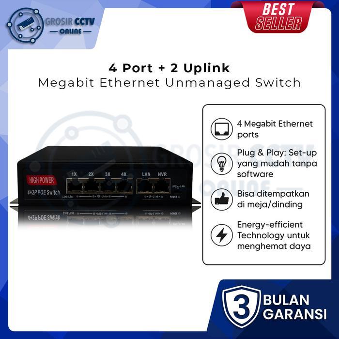 Best Seller Switch Poe Hub 4+2 Port / Switch Poe 4 Port