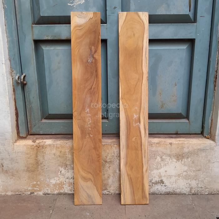 Papan Kayu Jati Perhutani Asli 80X12X1.5Cm