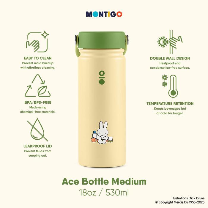 Montigo Tumbler Miffy Collection Ace Bottle Medium 18oz - 530ml Picnic Miffy