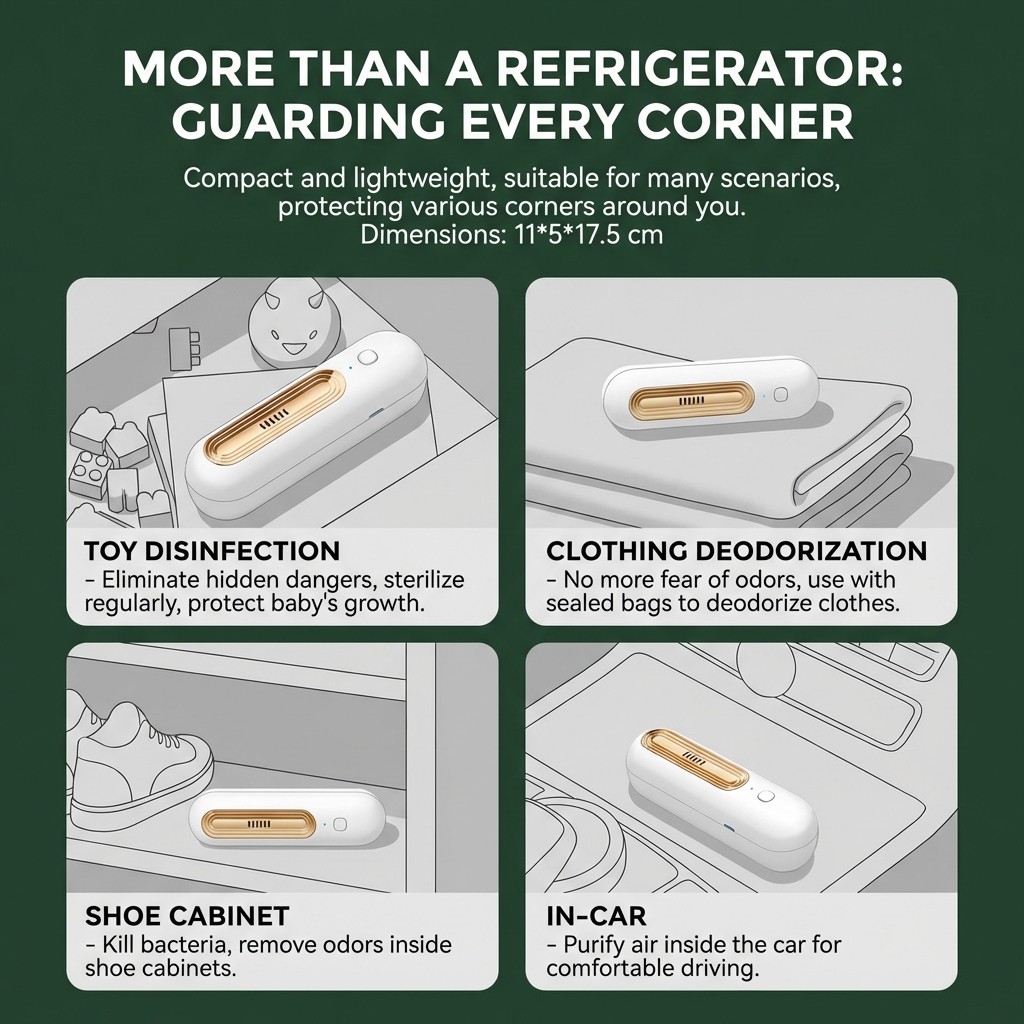 Ozoori Fridge Deodorizer Odor Eliminator, Rechargeable Odor Eliminator For Fridge, Odor Control For