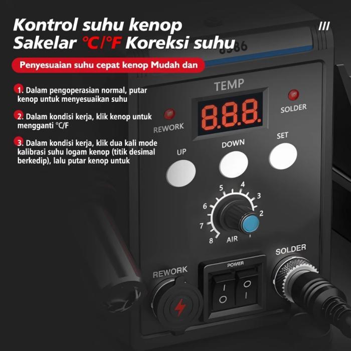 Solder Blower Stasiun Solder Digital Display Air Solder Blower Air Blower Solder Besi