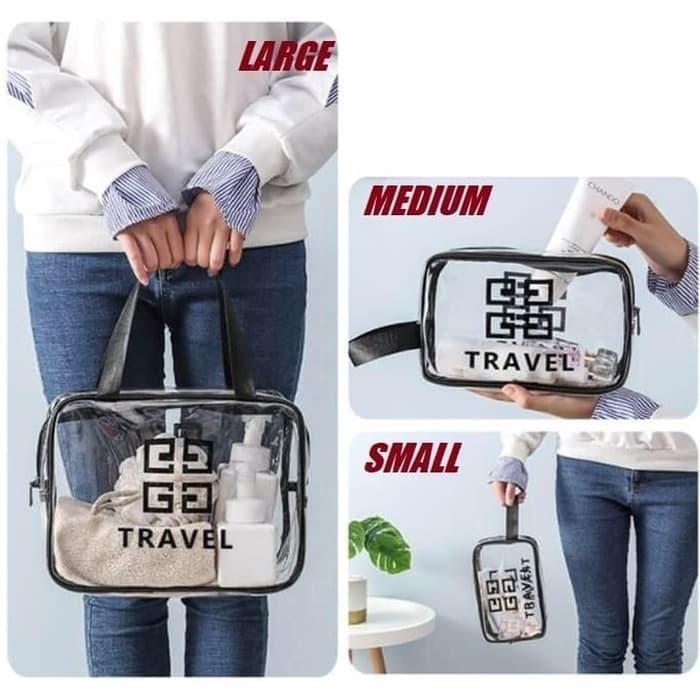TAS KOSMETIK TRAVEL BAG ORGANIZER TRANSPARAN COSMETIC POUCH MIKA F397