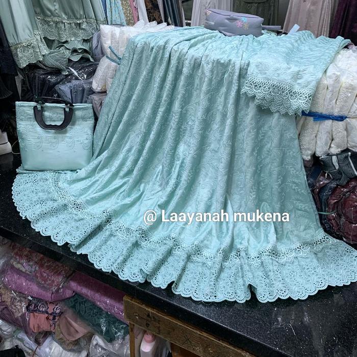 Mukena hawaa sutra paris kerancang / mukena paris premium/ mukena putih renda Kerancang