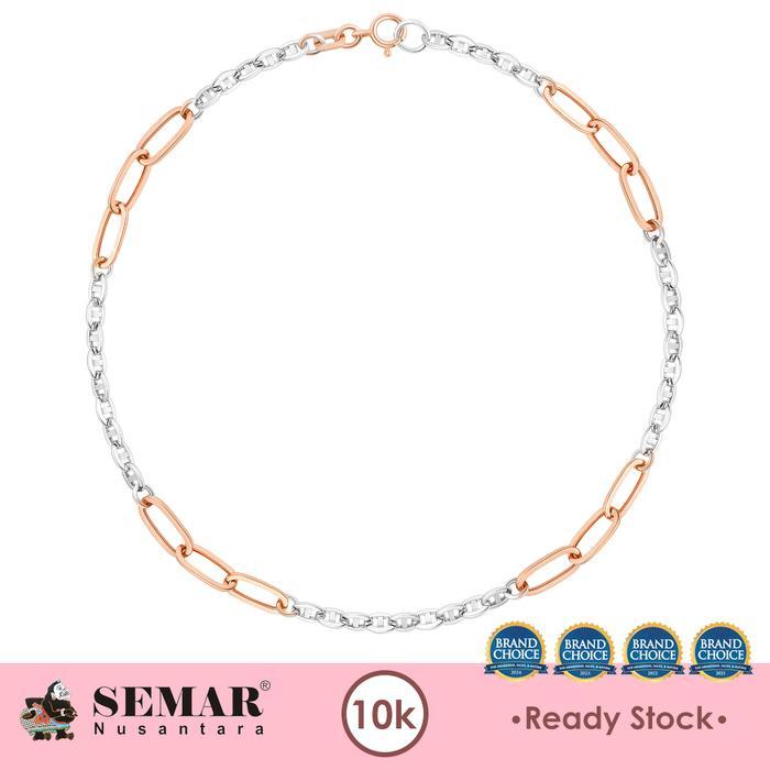 Gelang Emas Kaki Alifia Rose White Gold 10K Semar Nusantara Diskon Sale