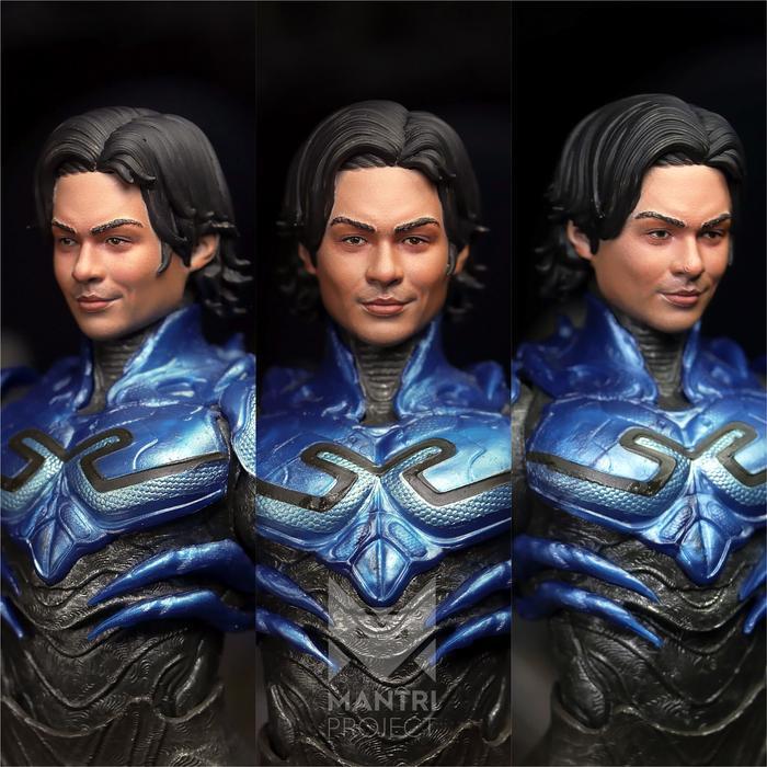 HOT SALE 1/12 BLUE BEETLE JAIME REYES UNMASKED CUSTOM HEADSCULPT MCFARLANE TERMURAH