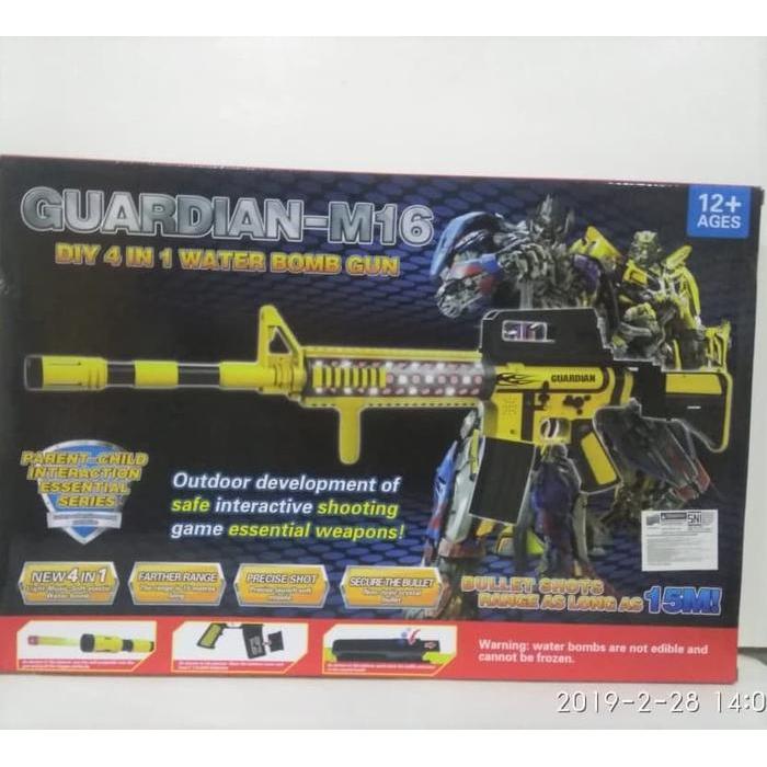 Ready Guardian M16 Diy 4In1 Water Bomb / Peluru Soft Bullets Dan Gel
