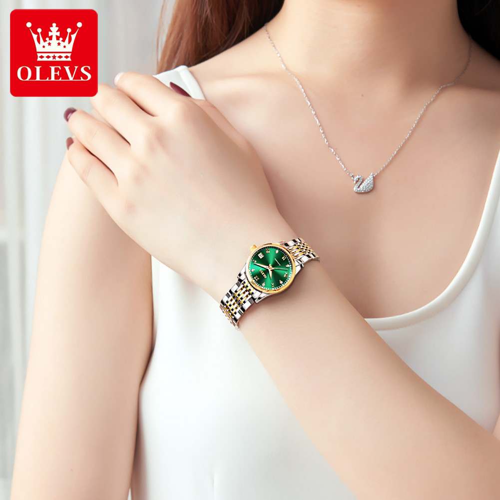 OLEVS Fashion Automatic Mechanical Watch Women Luxury Original Stainless Steel Waterproof Luminous