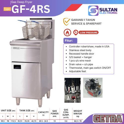 GETRA Gas Deep Fryer Free Standing with Thermostat GF-4RS / GF 4RS / GF4RS Penggorengan Deep Fryer