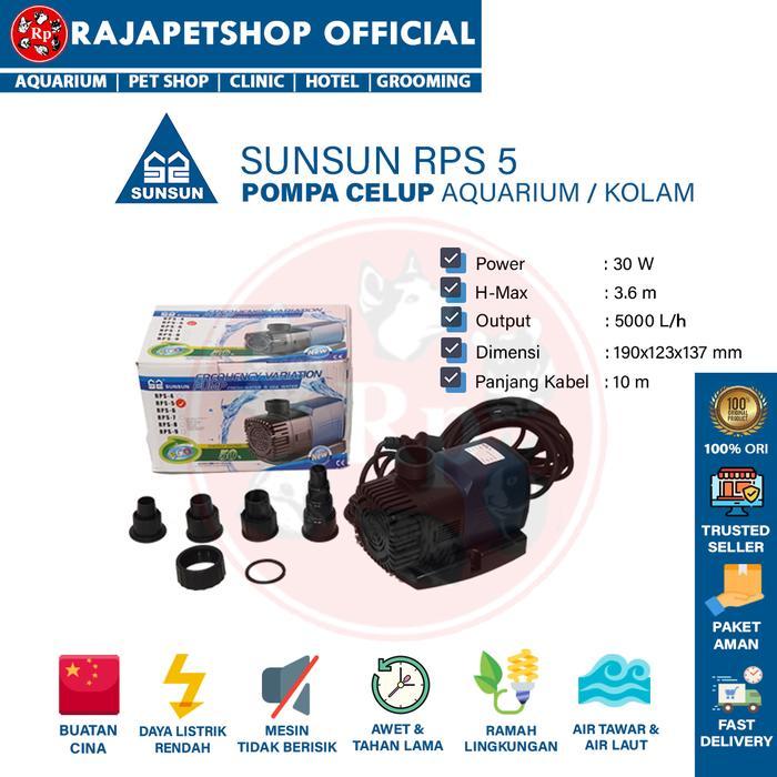 ( POMPA AIR ) SUNSUN RPS 5 SUBMERSIBLE WATER PUMP KOLAM AQUARIUM POMPA CELUP LOW WATT HIDROPONIK