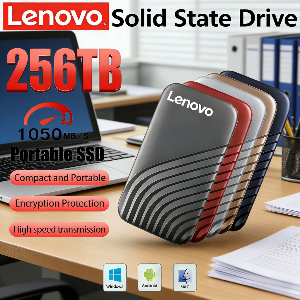 Lenovo T8 New Mini Portable SSD 128TB 2TB High-speed Original SSD Mass Storage USB3.0 External Hard