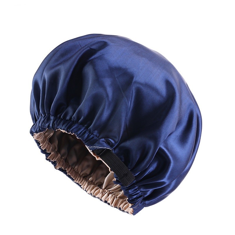 2021 Hot Sale Soft Shower Cap Double Sided Layer Satin Silk Lined Night Cap For Women