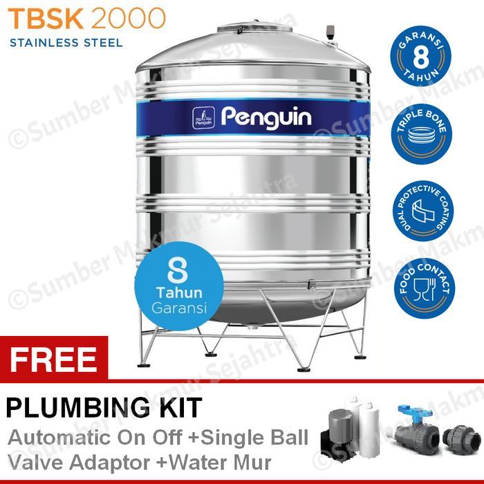 Tangki Air / Tandon / Toren Stainless Penguin 2000 Liter - TBSK 2000