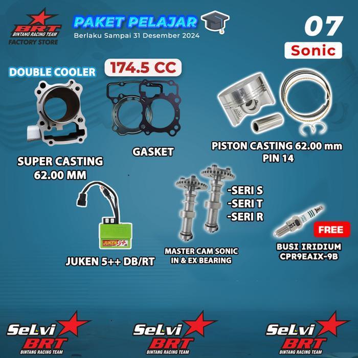 PAKET BOREUP BRT BLOK SET PISTON ECU 5++ NOKEN AS MASTER CAM SONIC NEW CBR 150 CB 150R SUPRA GTR BOR