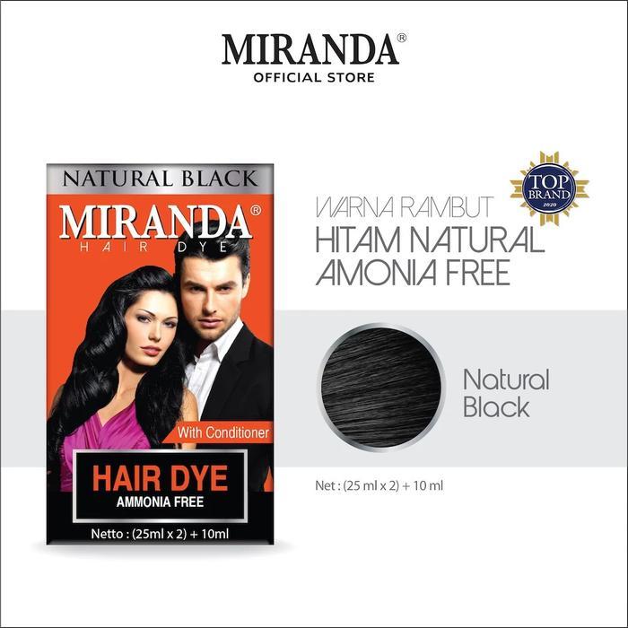 Miranda Natural Black Hair Dye 25ml Semir Rambut Hitam Permanen