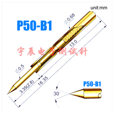 PROBE P50-B1/PA50-B1 P50 POINTED TEST PIN PCB CIRCUIT BOARD SPRING TOP PIN CONDUCTIVE PIN
