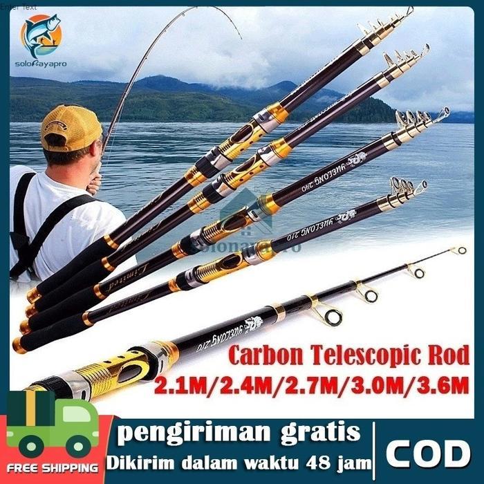 Joran Pancing Portable Carbon Fiber Telescopic 2 Meter - 3Meter/ Joran Pancing Murah Kuat