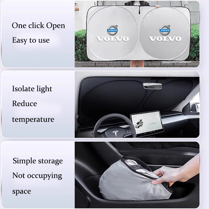 Car Windshield Sun Shade Visor UV Protection Shield For Volvo XC90 V90 V60 XC60 V40 EC40 EX40 S80