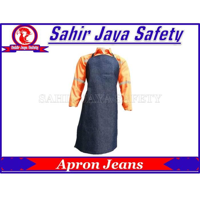 Apron Dapur Barista Pelindung Dada Celemek Bahan Jeans Apron Dada Jeans