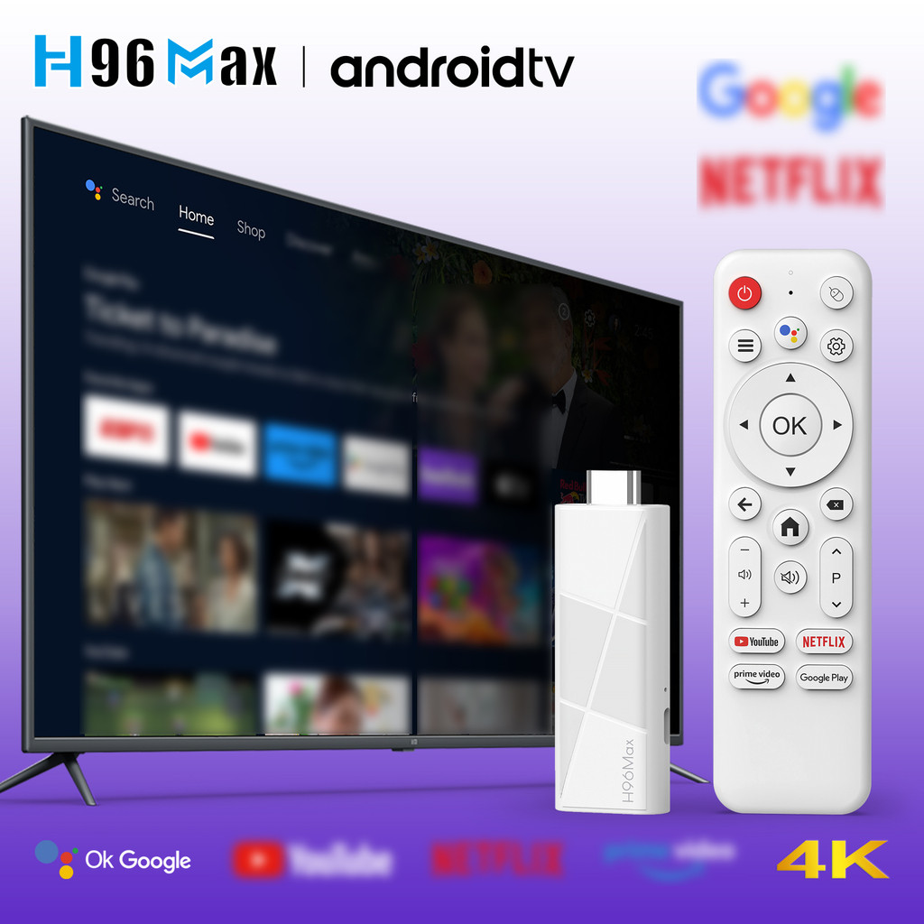 H96 MAX RK3518 Mini TV Stick Android 14 Quad Core Smart TV Box 2GB 16GB BT5.4 Wifi6 4K HD Voice