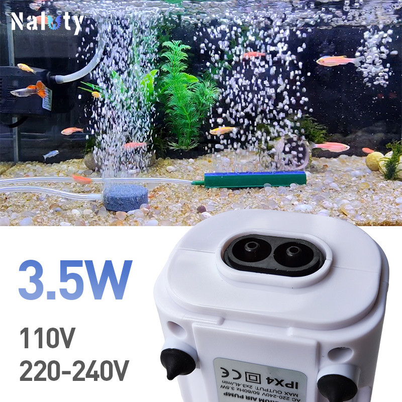 Double Hole 3.5W Aquarium Silent Air Pump Adjustable Oxygen Pump 220V-240V 110V Fish Tank Bubble