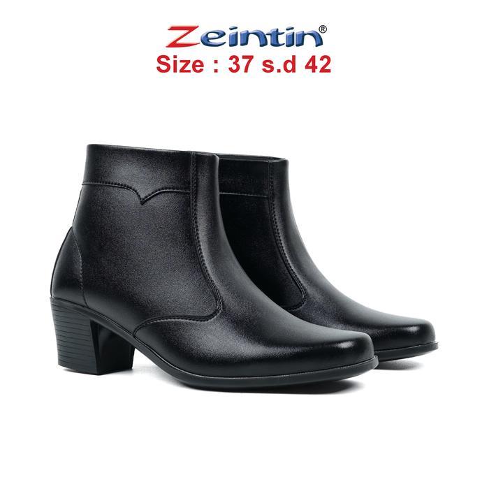 Zeintin - Sepatu Boots Wanita Full Hitam Formal Sepatu Boot Wanita Fashion Casual Zo #Gratisongkir