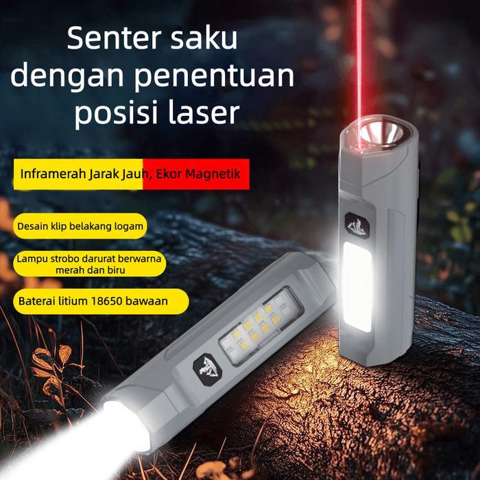 Eiger Summitadventure - Senter Led Multifungsi Dengan Laser Inframerah, Magnet Kuat, Klip Topi &