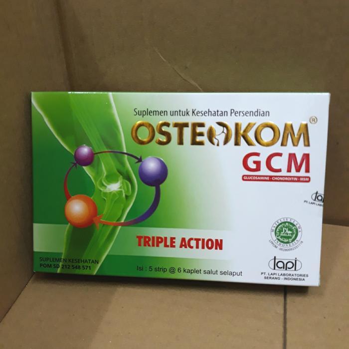 Osteokom GCM Triple Action - Suplemen Kesehatan Persendian 6 Kaplet Obat dari PT LAPI Laboratories