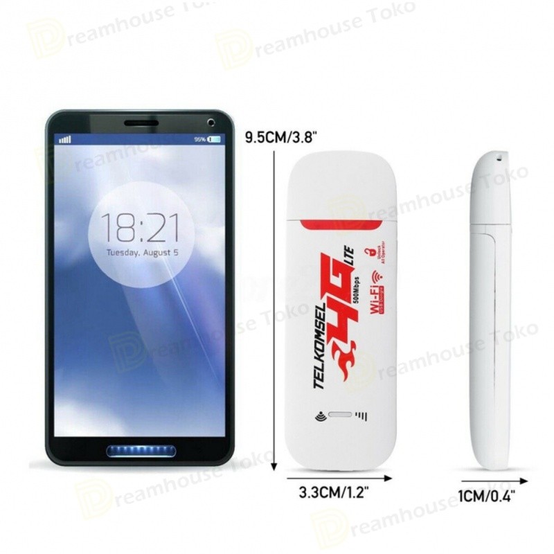 (Dikirim Dari Jakarta)Dongle Kartu SIM Nirkabel 4G LTE, Modem Kartu SIM Jaringan Lebar 500Mbps, Stik