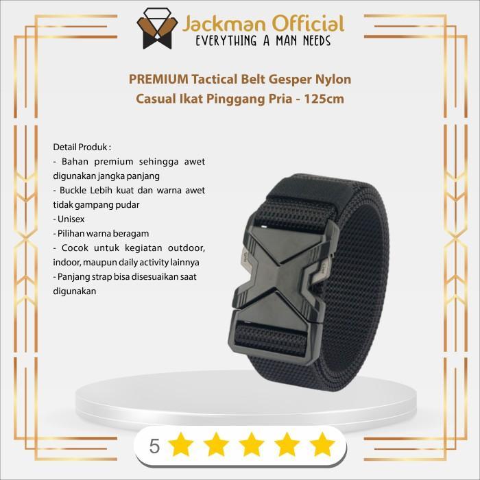 PREMIUM TACTICAL BELT GESPER NYLON CASUAL IKAT PINGGANG PRIA - 125CM