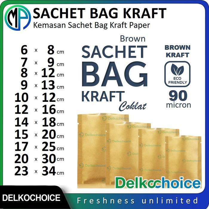 Plastik Sachet Saset Kraft Craft Paper / Kemasan Kertas Snack dan Kopi